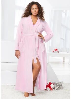 Plus Size Women's Plush Wrap Robe by Dreams & Co. in Pink (Size 14/16)