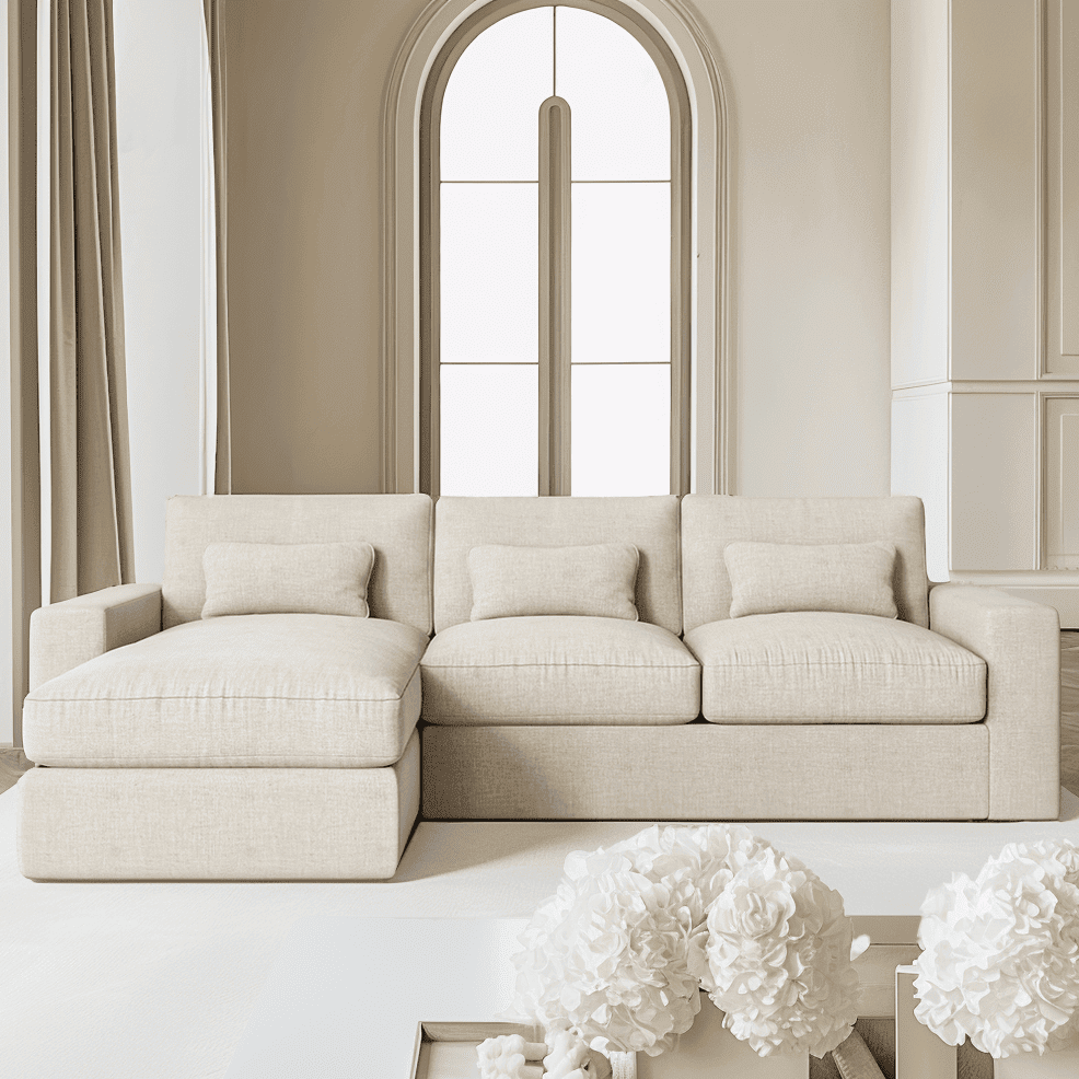 Tribeca Ash Greige Medium Left Hand Facing Chaise End Sofa