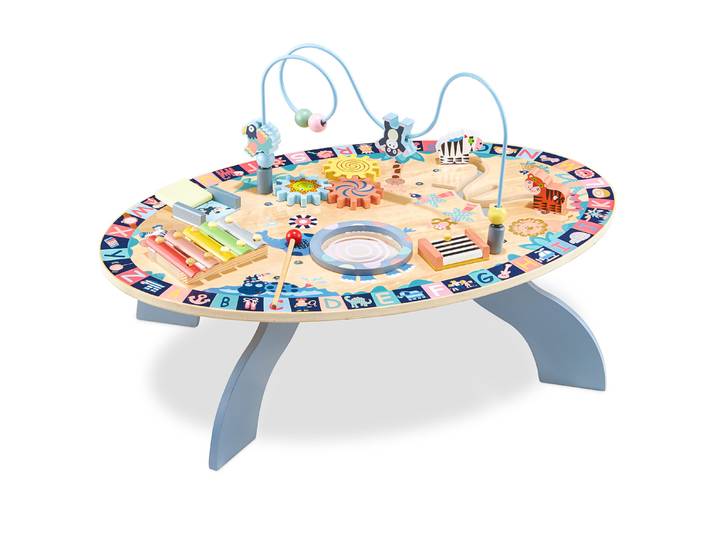 Mamabrum, grande table éducative en bois 7-en-1, jouet d'activités sensorielles musicales Montessori pour enfants de 9 mois et plus, développement de la motricité fine