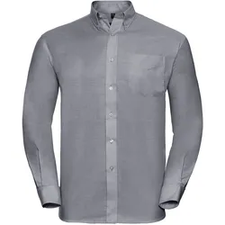 Russell Collection Klassisches Oxford Hemd – Langarm, silver, S