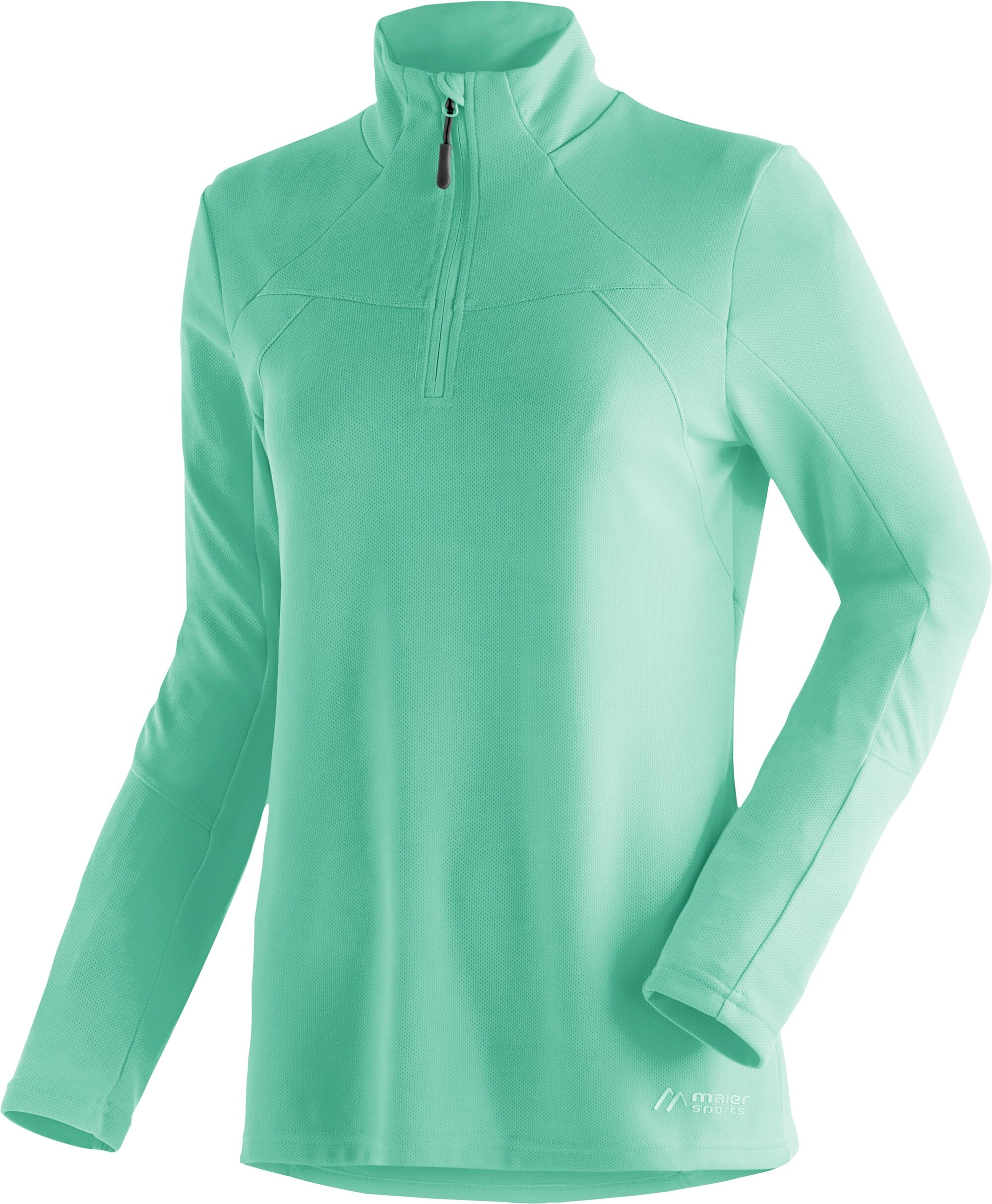 Funktionsshirt MAIER SPORTS "Bianka", Damen, Gr. 40, grün (heugrün), 100% Polyester, Shirts Funktionsshirt, funktionaler Damen Midlayer für Outdoor Touren und Ausflüge heugrün 40