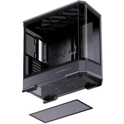 Jonsbo D400 PC-Gehäuse, Midi Tower, ATX, Tempered Glass - schwarz (ATX, mATX, Mini-ITX), PC Gehäuse, Schwarz