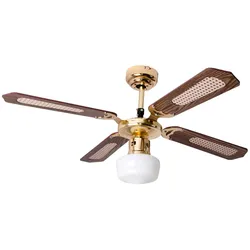 Deckenventilator Deckenleuchte Zugschalter 3 Stufen Glas Vor- Rücklauf D 105 cm