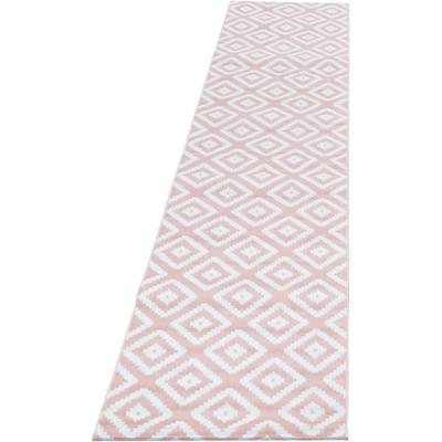 Teppich AYYILDIZ TEPPICHE "Plus 8005 , auch als Läufer", pink, B:80cm H:6mm L:300cm, Kunstfaser, Teppiche, Teppich, gemusterter Flachflor, robust, Webteppich, alle Räume
