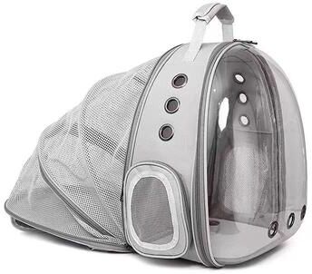 Uplifted Finds Expandable Transparent Cat Carrier Space Capsule Backpack grey