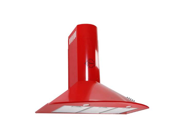 GURARI Deckenhaube GCH C 046 RD 9 N.Dunstabzugshaube 90 cm, Rot, Abluft/Umluft