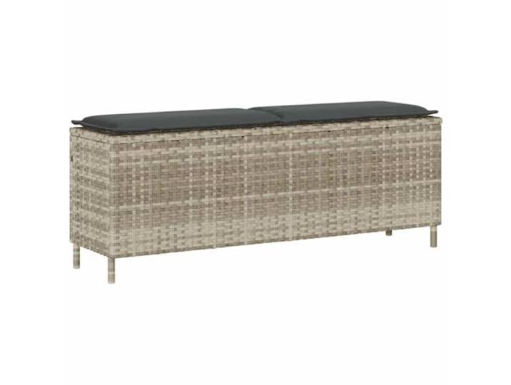 vidaXL Banc de Jardin Coussin Gris Clair 110x30x40\,5 cm résine tressée\, Banc d'extérieur\, Banc de Patio\, siège de Jardin\, Banc de Parc