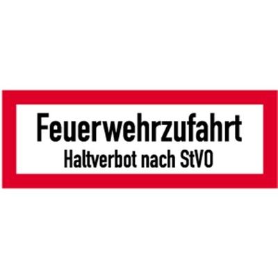 Schild Feuerwehrzufahrt Haltverbot nach StVO, Alu, 594x210 mm