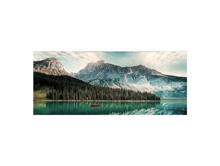 STYLER Glasbild Yoho Park 50x125 cm - Emerald Lake (NATURIDYLLE) - Kanadische Berglandschaft - Hochauflösende Qualität - Made in Europe