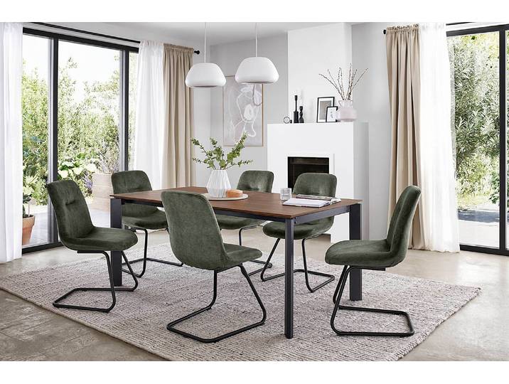 Esstisch 160cm ohne Funktion Braun/Nussbaum Dekor