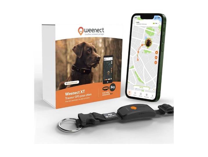 GPS-Hundetracker Weenect für Hunde XT mit Halsband , schwarz, GPS-Geräte, GPS-Hundetracker