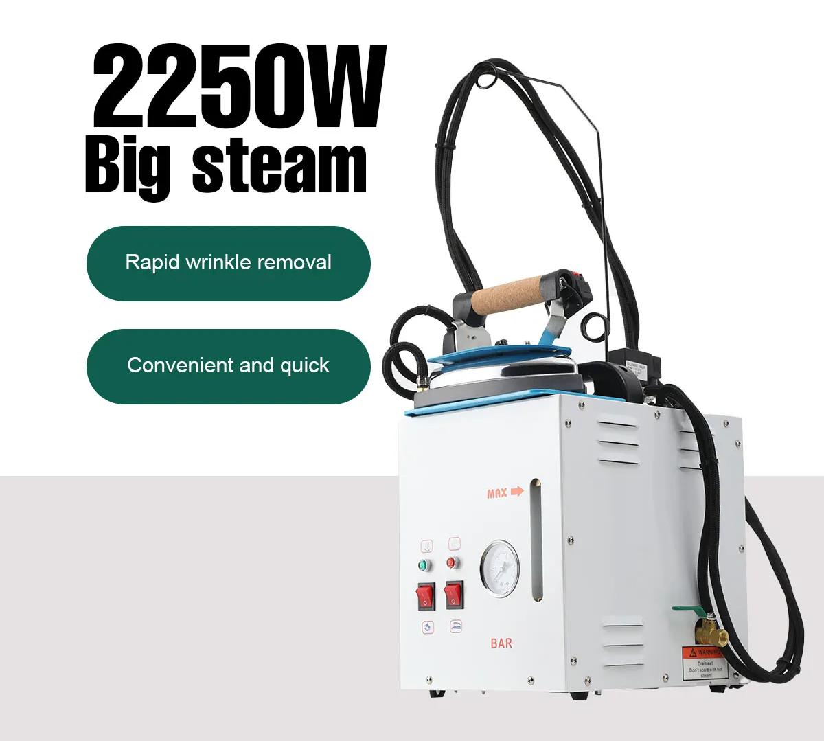 Dampfbügelstation - Dampfglätter mit Bügeleisen - 2250 W - 5-l-Wassertank - Wasserstandsanzeige - Für Kleidung und Vorhänge - 220 V