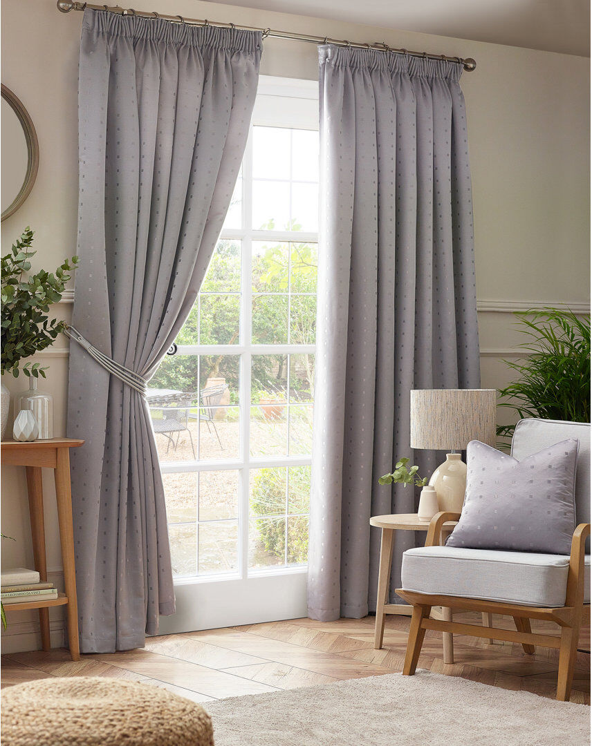 17 Stories Norush Madison Pencil Pleat Curtains Silver 229cm Width x 274cm Drop