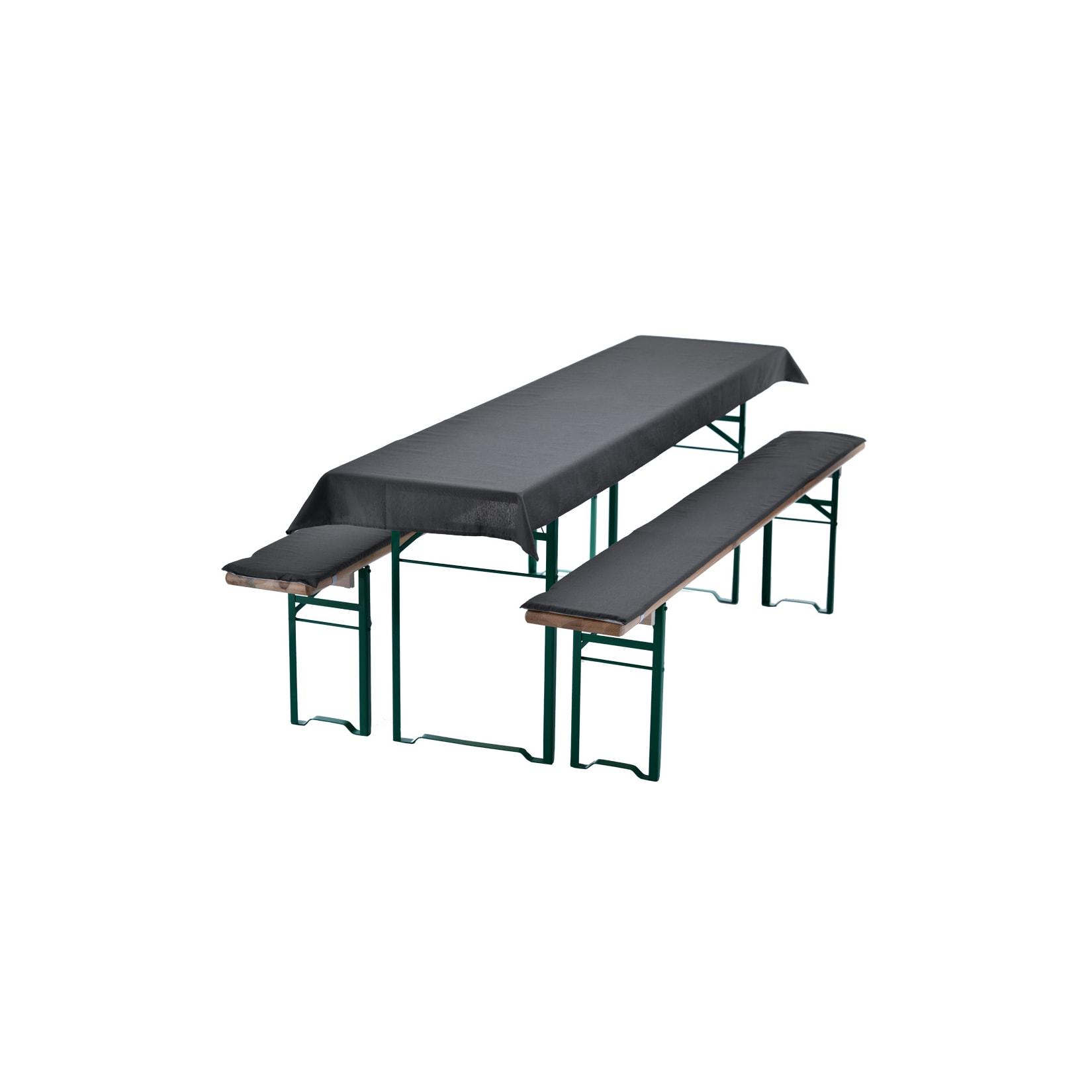 NYVI Bierbankauflagen Set NYVIGala 3 teilig - Auflagen für Bierzeltgarnitur - Tischdecke für Biertisch & Sitzpolster für Bierbänke Farbe:Anthrazit;Größe:240x70 cm