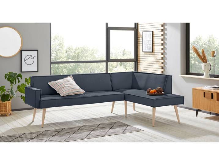 exxpo - sofa fashion Lungo, moderne Kedernaht, bequem und elegant, hoher Holzfuss hochwertige Detailverarbeitung, frei im Raum stellbar