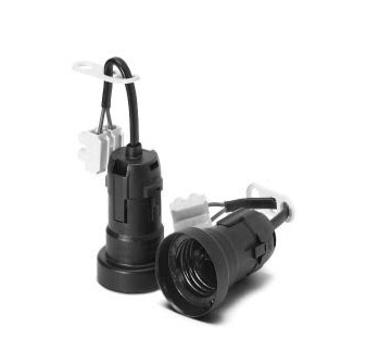 Houben E27-Baupendelfassungen mit Aufhänger 535785 sw 150mm Kabel