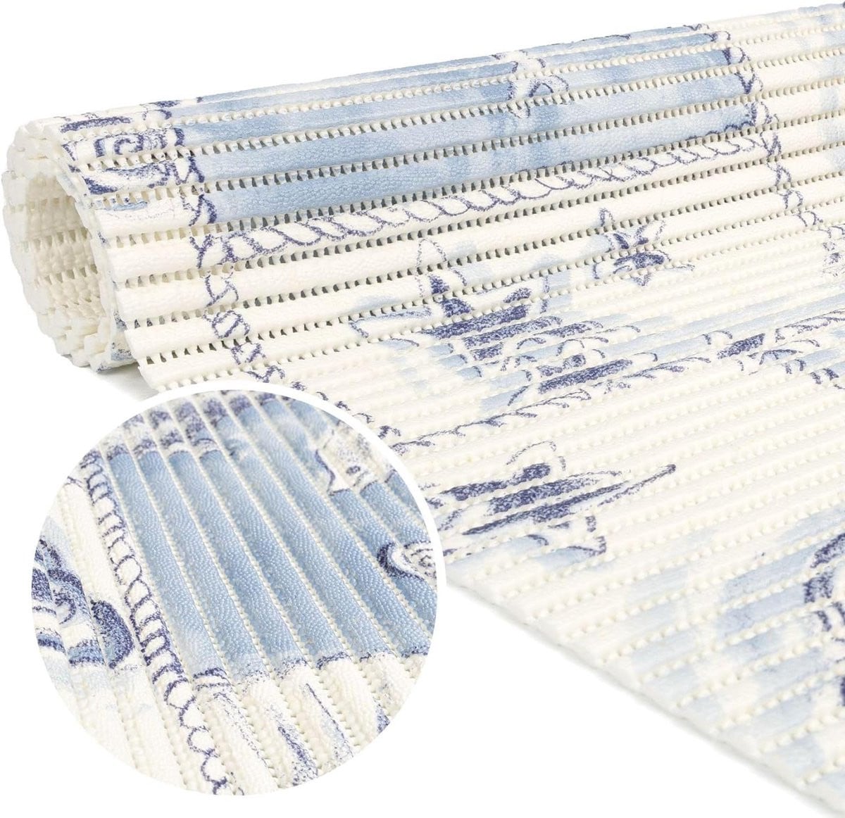 Antislip Badkamer Schuimmat - Blauw Wit - 240 x 65 cm