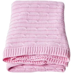 STRICKDECKE 150/200 cm, Baumwolle mit Zopfmuster