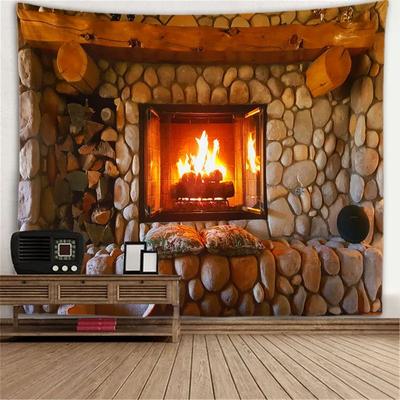 Inspire Essentials Forest Window Illusion Wall Tapestry Scenic Nature Wall Hanging Decor 20 230x150cm