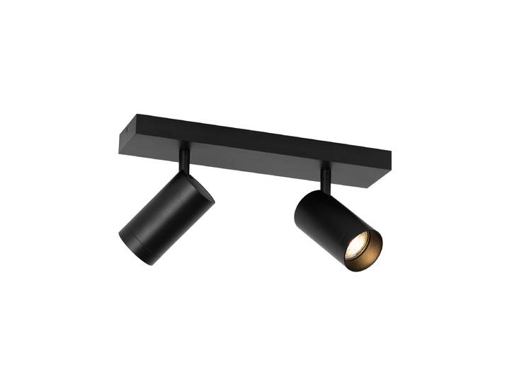 Spot de plafond intelligent noir orientable 2 lumières avec 2