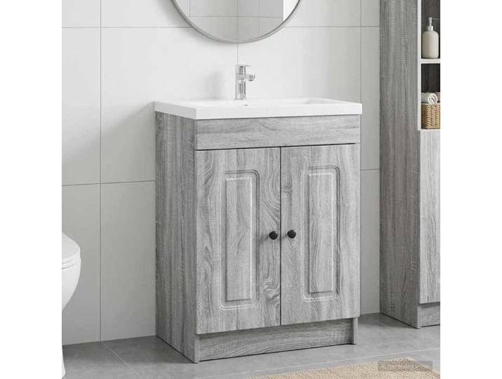 Armoire sous évier de salle de bain Sonoma gris 890020