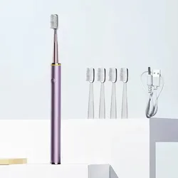 Schallzahnbürste mit 3 Modi und 3 Bürstenköpfen - purple 3 heads