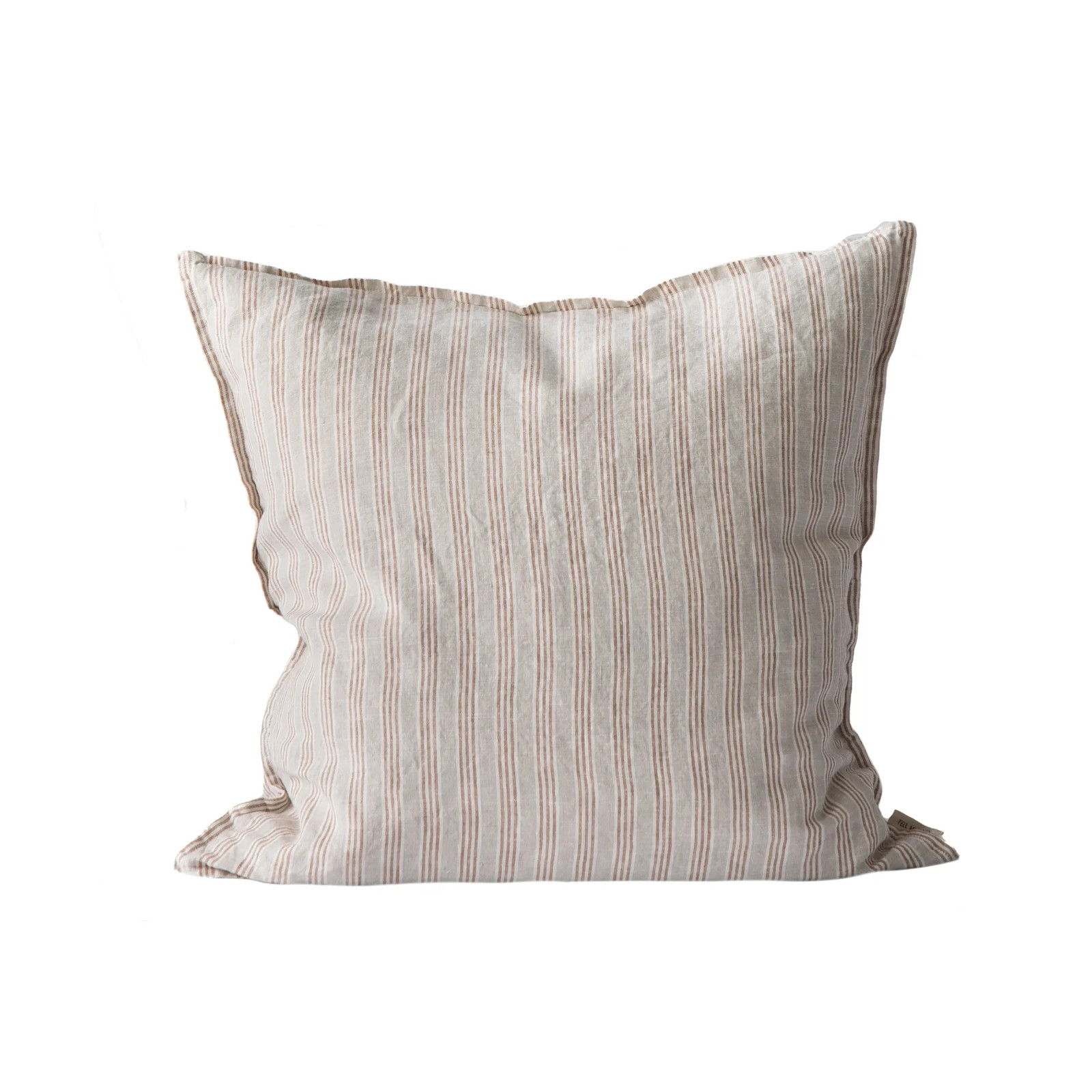 Tell Me More Washed linen kussenhoes Hazelnoot streep 50 x 50 cm