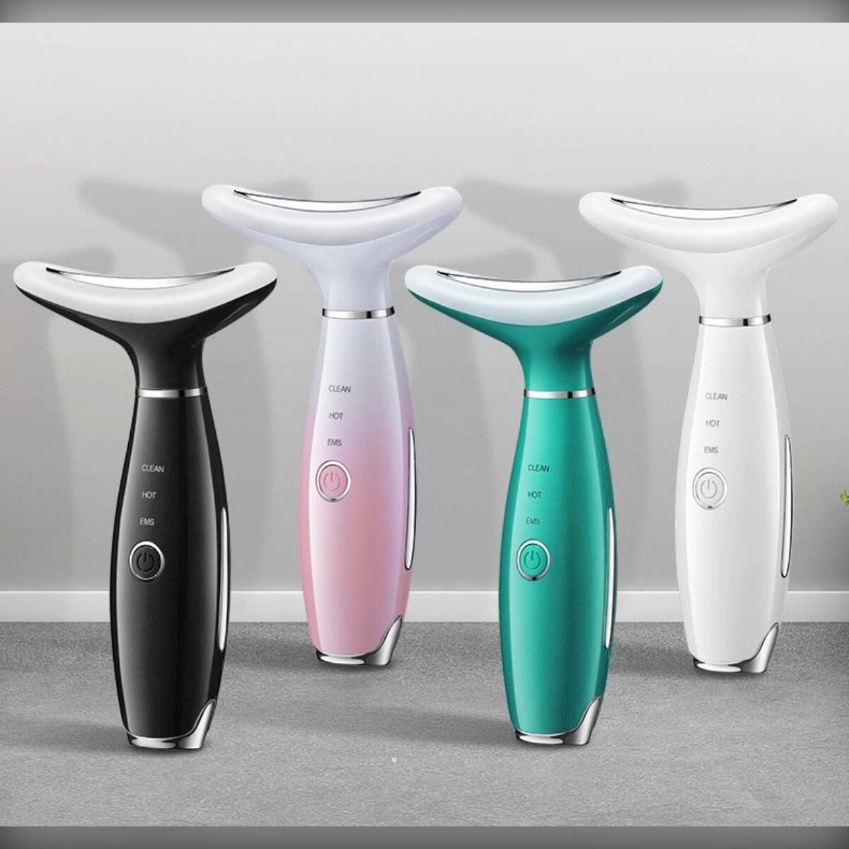 INF LED-Halsmassagegerät mit Mehrlicht-Phototherapie, 6000 Vibrationen pro Minute und wohltuender Wärmepflege Grün