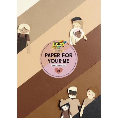 folia Bastelblock Tonpapier & Fotokarton Paper for you & me 10 Farben DIN A4 20 Blatt
