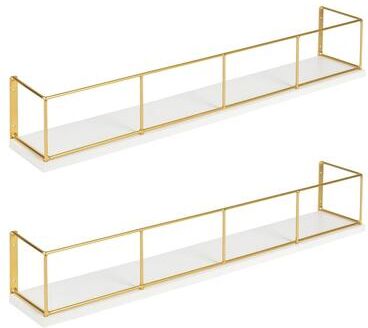 Rio Carbon Loft Richter 2-pack Wood and Metal Floating Wall Shelves - 2 Piece