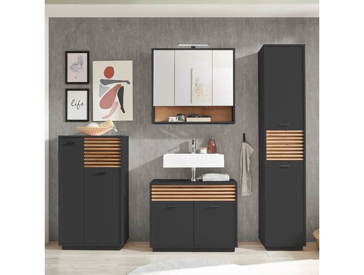 Waschbeckenunterschrank 80 x 64 x 40cm Grau/Anthrazit