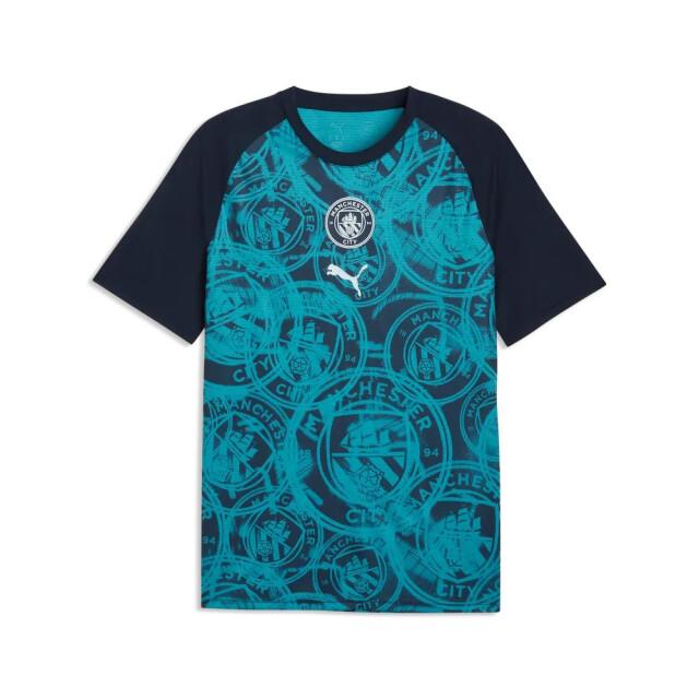 Puma mcfc warm up jersey t-shirt voetbal train km here -
