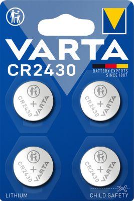 VARTA Knopfzelle LITHIUM Coin CR2430, Spannung 3 V, Packung mit 4 Stück