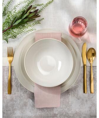 Euro Ceramica Neree 12 / 16 / 20 / 24 Piece Reactive Glaze Stoneware Dinnerware Set - Ivory