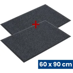 Widerstandsfähige Eingangsmatte mit PVC 1+1 GRATIS, 60 x 90 cm, grau