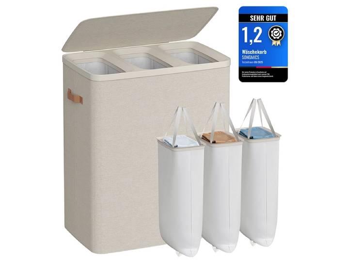 SONGMICS Wäschekorb beige