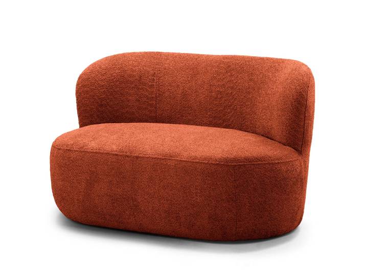 1,5-Sitzer Sofa LOVELOCK Rot/Karminrot Bouclé Stoff Cady 134 x 75 x 84cm Modern