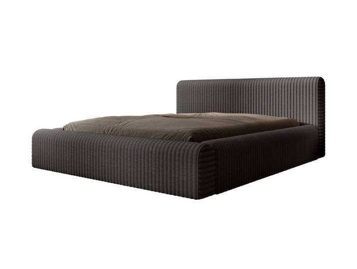 moebelfaktor Polsterbett Miloa Softcord Mit Fellstruktur, weiches Kopfteil, großer Bettkasten, inkl. Lattenrost