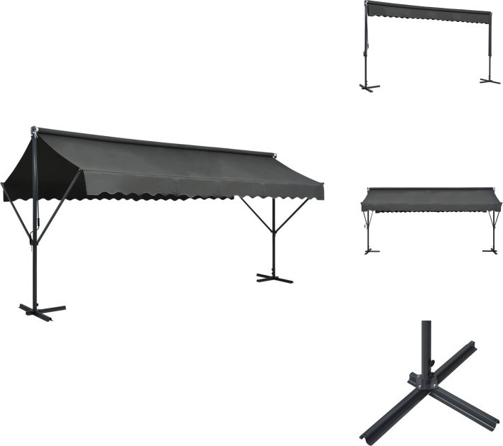 vidaXL Freistehende Markise 500x300 cm Anthrazit - Sonnenschirme & Sonnenschutze
