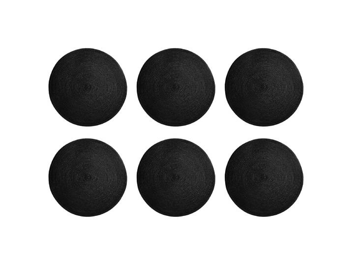 Tischset AMBIENTE 6er-Set 38 x 0 x 38cm Schwarz/Schwarz