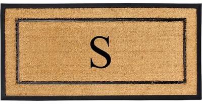 A1 Home Collections Natural Coir & Rubber Large Monogrammed Door Mat
