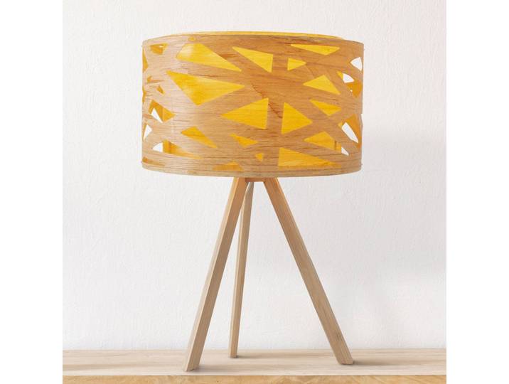 Näve Tischlampe Finja, Holz hell, für Wohn- / Esszimmer, Bambus, Tischlampe