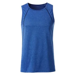 Funktions-Tanktop "JN494" - XL - blue-melange/navy