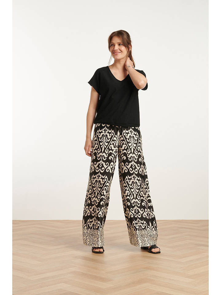 Smashed Lemon Hose in Creme/ Schwarz - XXL