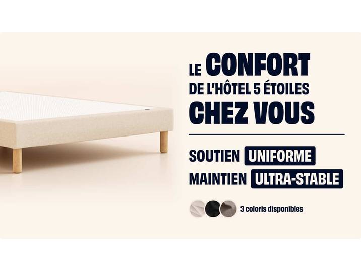 Sommier tapissier 120x190 cm - Beige - Tediber