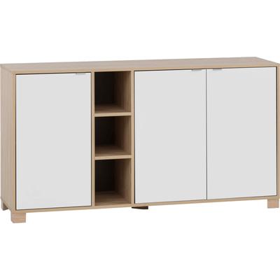 Midischrank SCHILDMEYER "Anouk", braun (eiche hellfarben, kreideweiß), B:144,5cm H:78,1cm T:39cm, FSC-zertifizierter Holzwerkstoff, Schränke, Midischrank, Solide Verarbeitung - Dieses Produkt ist in Deutschland gefertigt