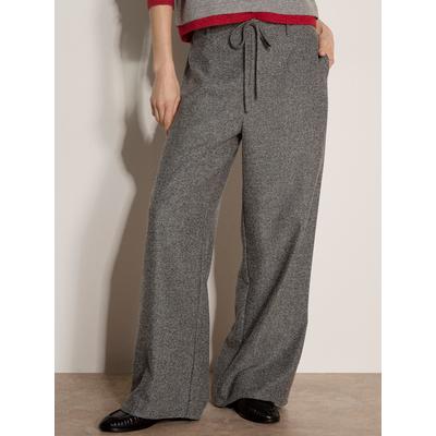 Stoffhose APRICOT "Weite Hose", Damen, Gr. M (38), grau, gewebt, , Modisch, normal, Hosen Stoffhose, mit Fischgrätmuster