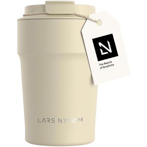 LARS-NYSØM Thermobecher Bevaegelse Almond Beige, hält 4 h warm und 8 h kalt, Edelstahl doppelwandig, 380 ml