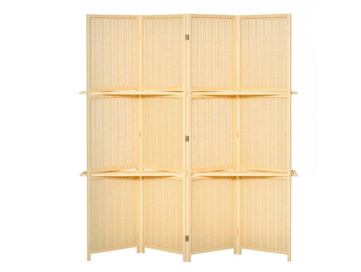 ComfortXL Paravent De-08831 Natur, Naturfarben, Naturmaterialen, 180x180x1.9 cm, Wohnzimmer, Raumteiler, Paravents