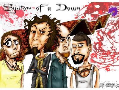 Uplift Treasures System Of A Down Band Canvas Wall Poster 7 11.81 16.54in No Frame